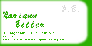 mariann biller business card